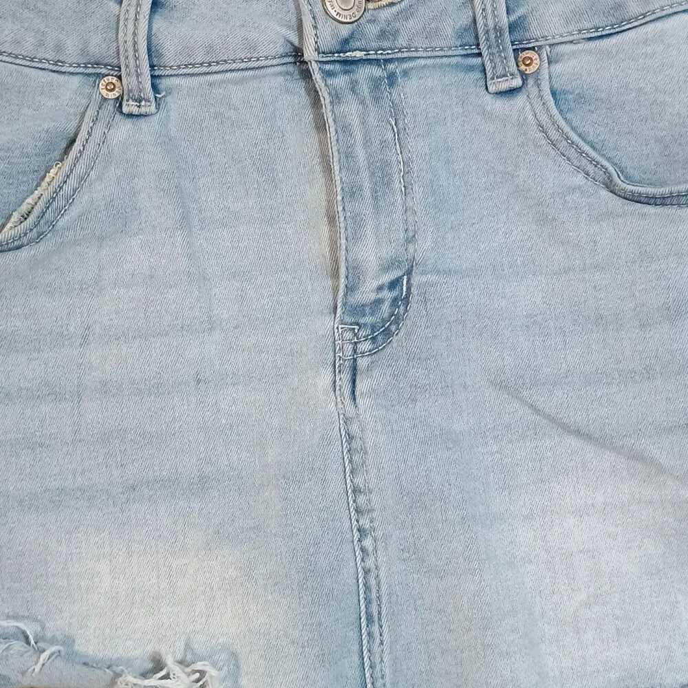 Refuge/Denim Mini Skirt/Women Small/Light Wash Y2K Stretch Summer Casual Chic